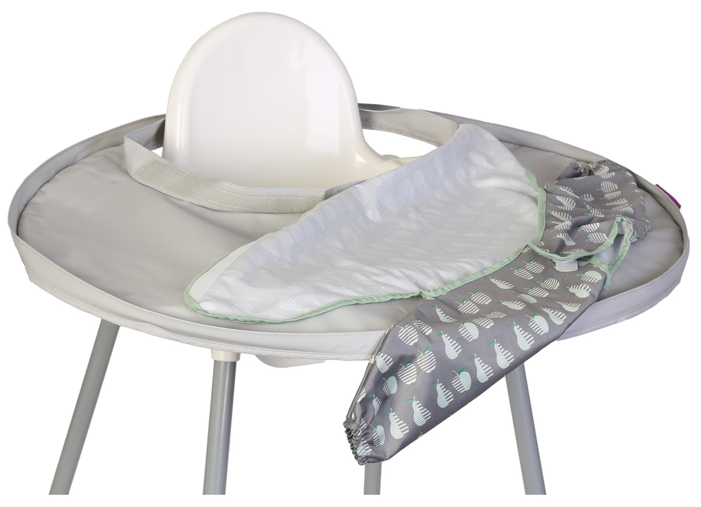 Bib & Tray Set Dove Grey