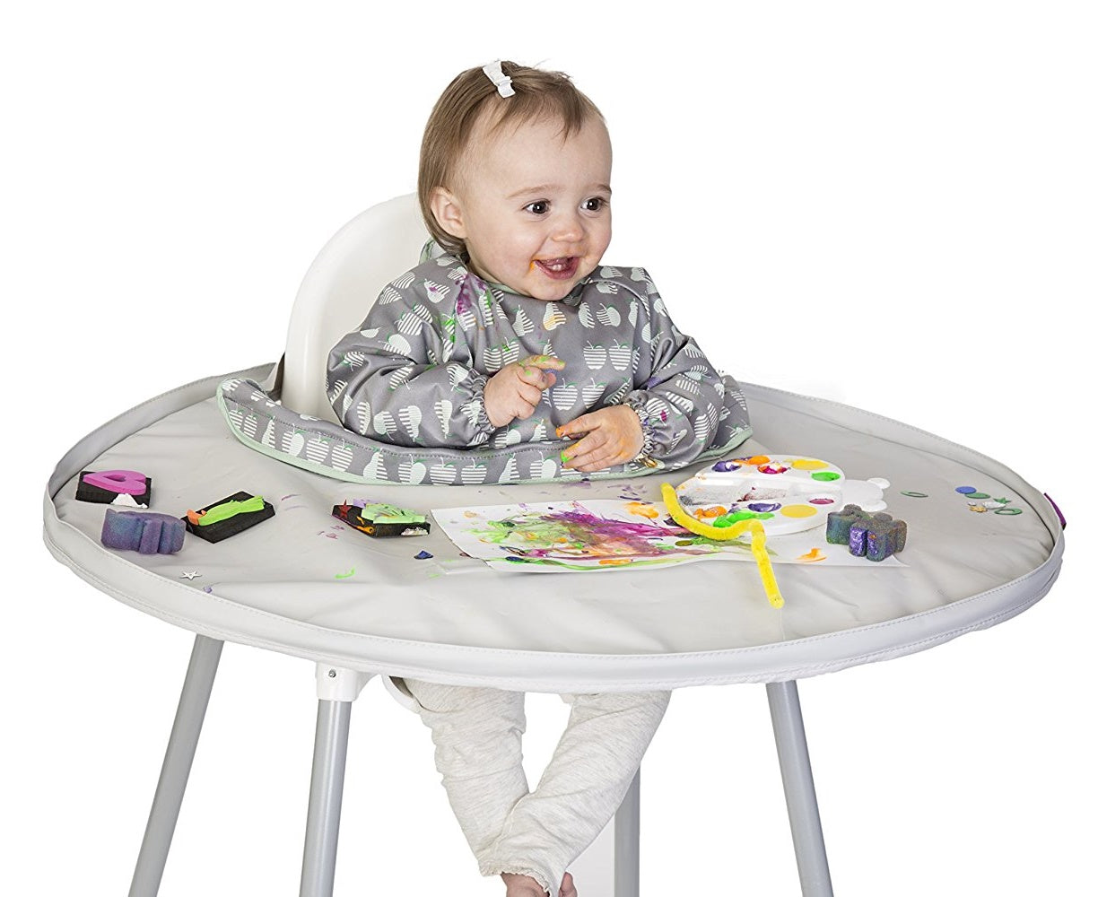 Bib & Tray Set Dove Grey