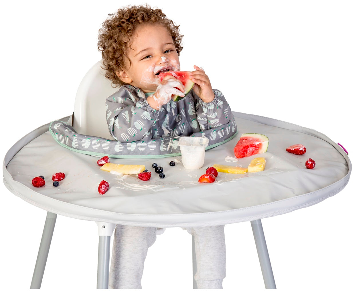 Bib & Tray Set Dove Grey
