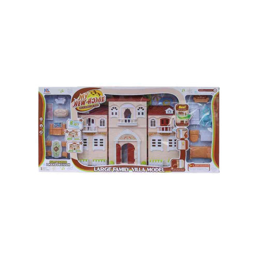 Large Family Beige Villa Play Set With Lights And Music