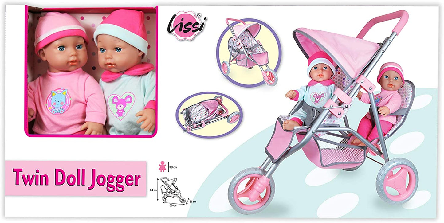 Lissi - Twin Jogger With 2 Baby Dolls