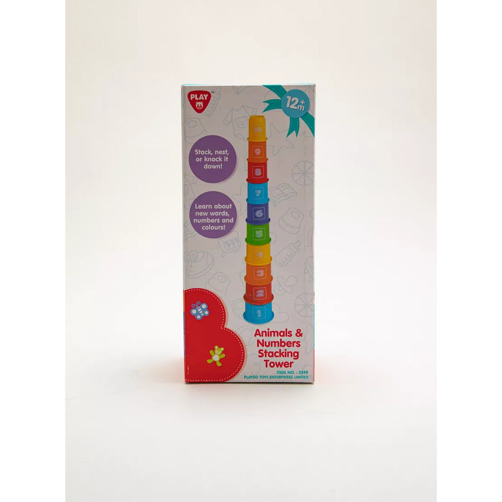 Animals & Numbers Stacking Tower - 10 Pcs