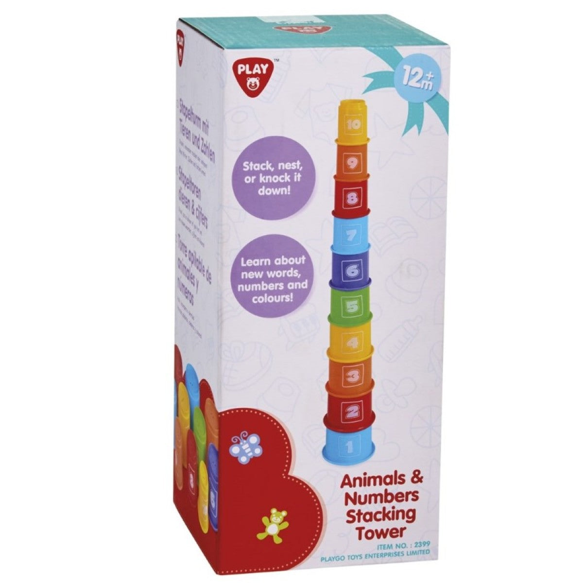 Animals & Numbers Stacking Tower - 10 Pcs