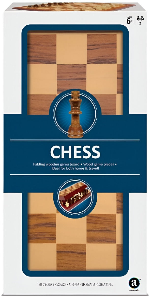 Merchant Ambassador Folding Wood Chess Set