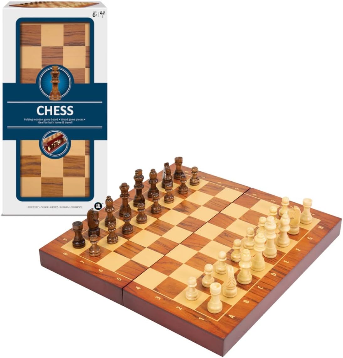 Merchant Ambassador Folding Wood Chess Set