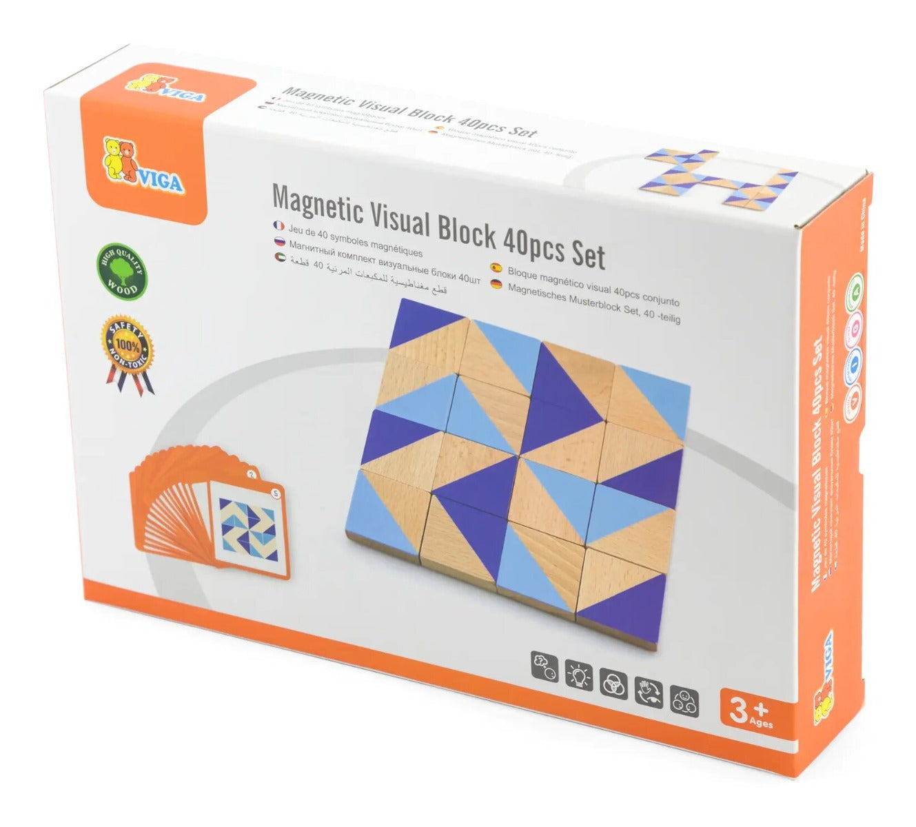 Viga - Magnetic Visual Block, 40 Pieces Set