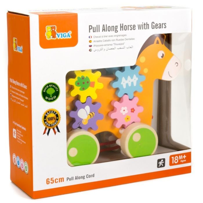 Viga - Pull Along Horse with Gears