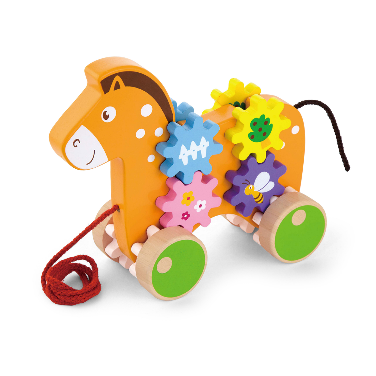 Viga - Pull Along Horse with Gears