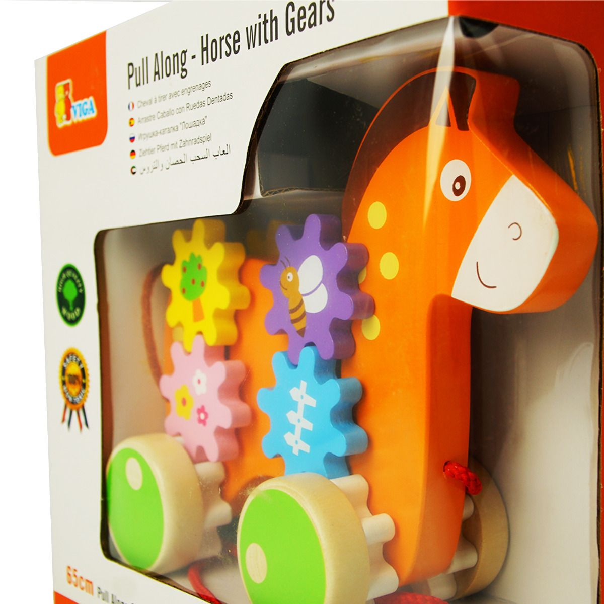 Viga - Pull Along Horse with Gears
