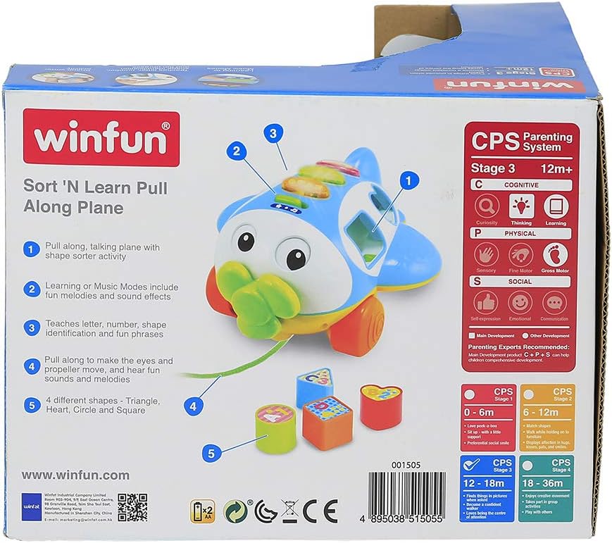 Winfun Sort N Learn Pull Along Plane