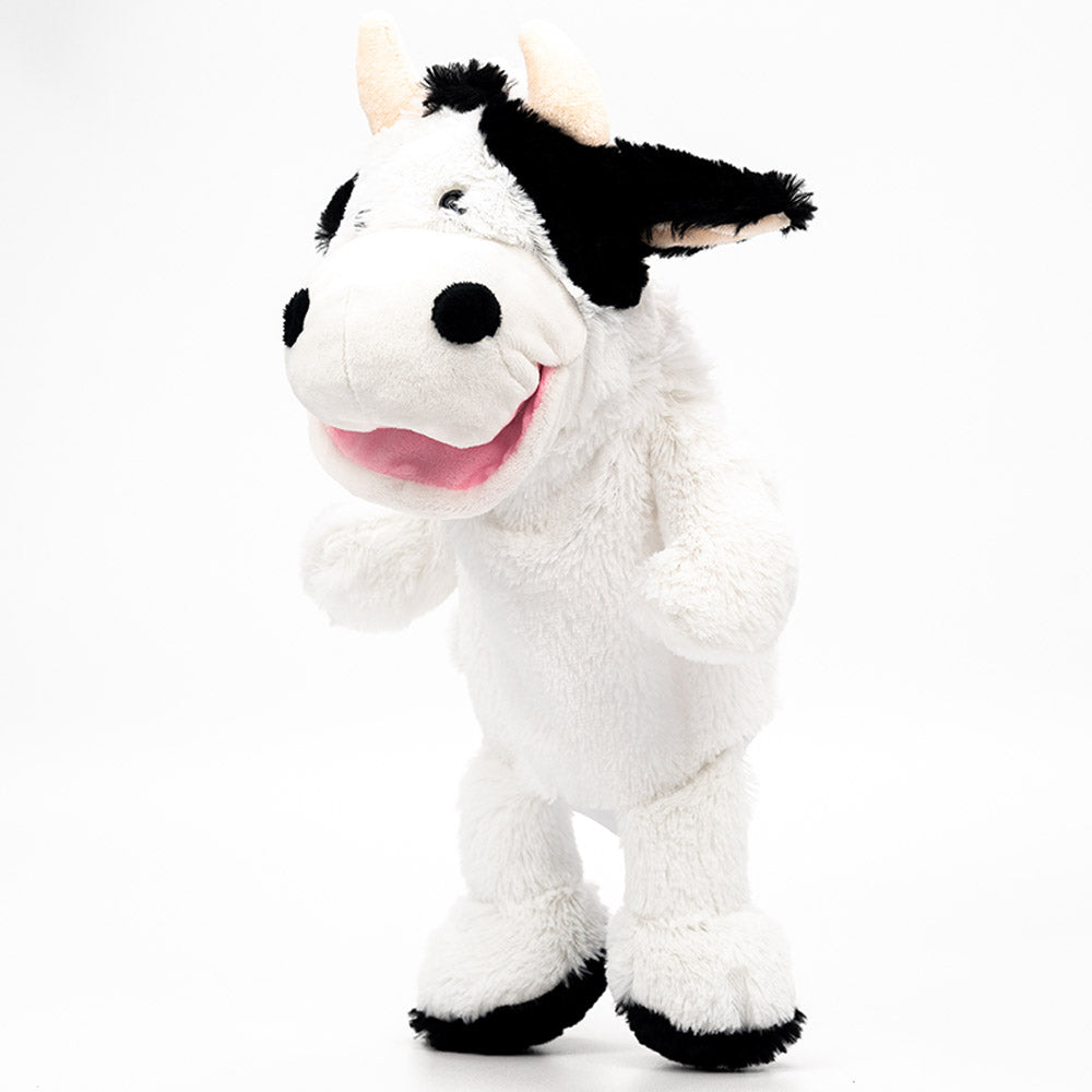 Pugs At Play - Cow Talking Hand Puppet, White