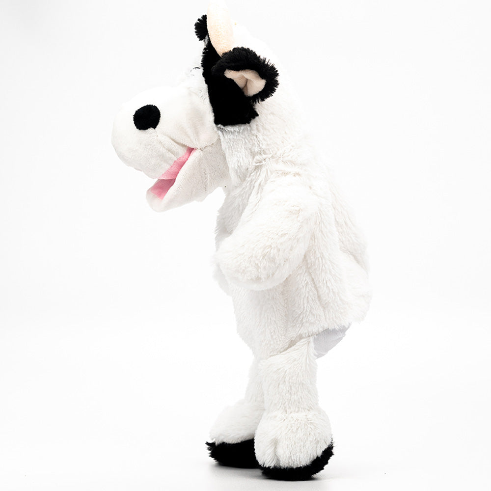 Pugs At Play - Cow Talking Hand Puppet, White