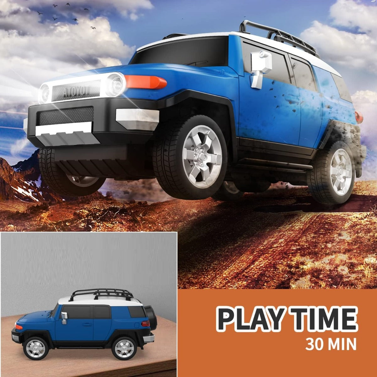 Wemzy - Rc Car Toyota Fj Cruiser 2007 Motion Steering- Blue