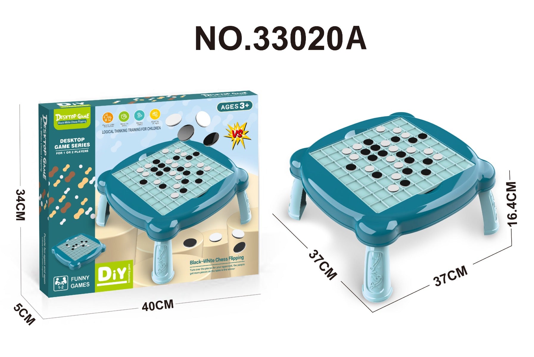 2 in 1Black & White Desktop Chess Fliping Game
