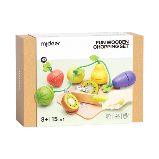 mideer Joyful Wooden Food Chopping Set-Delicious Fruit and Vegetable Shop
